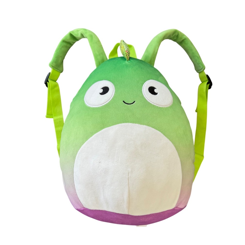 Squishmallow Denton the Chameleon Backpack Stuffie Plushy Soft Kids Backpack Bag